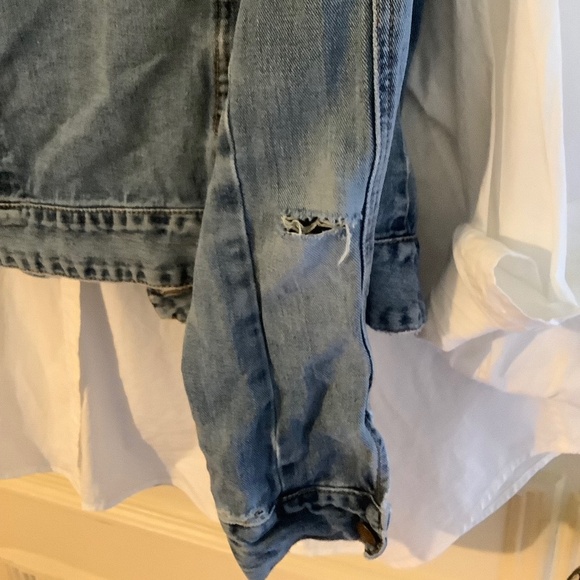 Free People Jean Jacket Distressed S - Picture 5 of 7